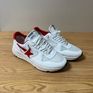Golden Goose White and Red Men's Sneakers
